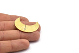 Brass Moon Earring, 2 Textured Raw Brass Crescent Moon Shaped Stud Earrings (35x15x0.80mm) M03095 A0250