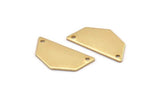 Gold Geometric Charm, 4 Gold Plated Brass Geometric Pendants With 2 Holes (25x13x0.80mm) E165