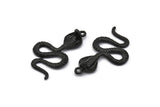 Black Snake Charm, Oxidized Black Brass Cobra Snake Charm With 1 Loop, Pendants, Findings, Earrings (45x26x8x2mm) N1639 H1166