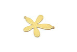 Gold Leaf Charm, 4 Gold Plated Brass Leaf Charms With 2 Loops, Pendants, Earrings, Findings (28x23x0.80mm) D0581 Q0741