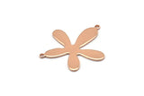 Rose Gold Leaf, 4 Rose Gold Plated Brass Leaf Charms With 2 Loops, Pendants, Earrings, Findings (28x23x0.80mm) D0581 Q0741