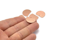 Semi Circle Charm, 4 Rose Gold Plated Brass Textured Half Moon Blanks With 1 Hole, Earrings, Pendants (19x15x0.80mm) D0769