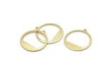 Brass Round Charm, 24 Raw Brass Textured Round Charms With 1 Loop, Earrings, Findings (22x21x0,70mm) D0772