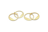 Brass Round Charm, 24 Raw Brass Textured Round Charms With 1 Loop, Earrings, Findings (22x21x0,70mm) D0772