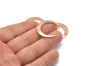 Gül Altın Ay Tılsımı, 1 Delikli 2 Gül Altın Kaplama Pirinç Hilal Ay Tılsımı, Bağlantı Parçaları (26x27x1mm) D0692 Q0760