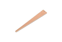 Rose Gold Triangle Charm, 6 Rose Gold Plated Brass Triangle Charms With 1 Hole, Earrings, Findings (48x7x0.50mm) D1093 Q0927
