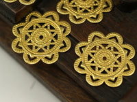 Snowflake Filigree Charm, 10 Raw Brass Snowflake Filigree Connectors Charms Findings (28mm) Brs 406 A0276