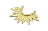 Brass Sunny Pendant, 2 Raw Brass Sunny Ethnic Pendants With 2 Loops, Findings, Charms (40.5x38x2.6mm) E207
