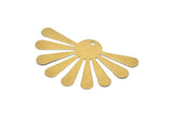 Brass Sun Charm, 6 Raw Brass Sun Charms With 1 Hole, Findings, Earrings (58x36x0.50mm) D1095