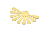 Gold Sun Charm, 6 Gold Plated Brass Sun Charms With 1 Hole, Findings, Earrings (58x36x0.50mm) D1095