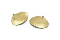 Gold Wavy Charm, 4 Gold Plated Brass Textured Charms With 1 Loop, Earrings, Pendants, Findings (20x25x0.50mm) D0574