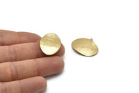 Gold Wavy Charm, 4 Gold Plated Brass Textured Charms With 1 Loop, Earrings, Pendants, Findings (20x25x0.50mm) D0574