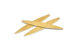 Brass Marquise Charm, 24 Raw Brass Marquise Charms With 1 Hole, Earrings, Pendants (42x6x0.60mm) D0803