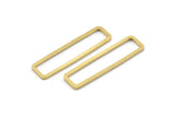 Brass Rectangle Charm, 10 Raw Brass Open Rectangle Connectors (10x40x1.5mm) D1647
