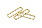 Brass Rectangle Charm, 10 Raw Brass Open Rectangle Connectors (10x40x1.5mm) D1647