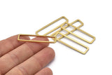 Brass Rectangle Charm, 10 Raw Brass Open Rectangle Connectors (10x40x1.5mm) D1647