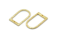 D Şekilli Halkalar, 1 Delikli 3 Altın Kaplama Pirinç Çekiçlenmiş D Şekilli Konnektör, Halkalar (29x17x1,3 mm) BS 1875 Q0570