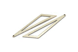 Open Triangle Charm, 2 Antique Silver Plated Brass Triangle Charms with 1 Hole (59x47x18x0.80mm) Bs 1291 H0062