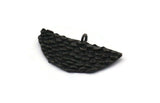 Siyah Yarım Ay, 3 Oksitlenmiş Siyah Pirinç Denizkızı Yarım Daire Kolye, 1 Halka (31x14x1,8 mm) E269