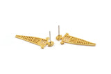 Earring Studs, 2 Gold Plated Brass - Gold Earrings - Earring Findings (33x14x1.2mm) N1665