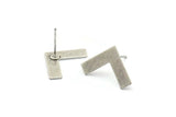Silver Letter Earring, 8 Antique Silver Plated Brass V Shape Stud Earrings (12x19x0.60mm) D1008 A1828