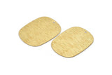 Gold Military Tag, 4 Gold Plated Brass Textured Stamping Blanks With 1 Hole , Earrings, Findings (27x20x0.50mm) D0681