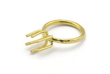 Claw Ring Blank - Raw Brass 6 Claw Ring Blanks For Natural Stones N0103-16.5