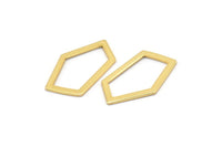 Gold Geometric Charm, 4 Gold Plated Brass Pentagonal Charms Without Hole, Earrings, Findings (28x16x1mm) D0766 Q0745