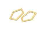 Gold Geometric Charm, 4 Gold Plated Brass Pentagonal Charms Without Hole, Earrings, Findings (28x16x1mm) D0766 Q0745