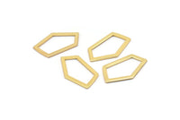 Gold Geometric Charm, 4 Gold Plated Brass Pentagonal Charms Without Hole, Earrings, Findings (28x16x1mm) D0766 Q0745