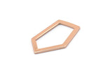 Rose Gold Geometric Charm, 4 Rose Gold Plated Brass Pentagonal Charms Without Hole, Earrings, Findings (28x16x1mm) D0766 Q0745
