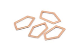 Rose Gold Geometric Charm, 4 Rose Gold Plated Brass Pentagonal Charms Without Hole, Earrings, Findings (28x16x1mm) D0766 Q0745