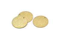 Brass Round Tag, 12 Raw Brass Textured Round Stamping Blanks With 1 Hole, Charms, Pendants, Findings (21x1mm) D0763