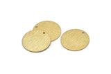 Brass Round Tag, 12 Raw Brass Textured Round Stamping Blanks With 1 Hole, Charms, Pendants, Findings (21x1mm) D0763