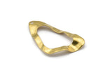 Brass Triangle Charm, 24 Raw Brass Wavy Triangle Charms With 1 Hole, Earrings, Pendants, Findings (33x18x0.60mm) D0711