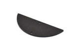 Black Half Moon, 4 Textured Oxidized Black Brass Semi Circle Blanks With 2 Holes (39x15x1mm) D0800 H0773