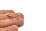Rose Gold Sun Earring, 8 Rose Gold Plated Brass Sun Stud Earrings (10x1.2mm) N1216 Q1080