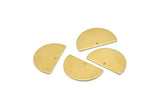 Semi Circle Charm, 12 Raw Brass Half Moon Blanks With 1 Hole, Earrings, Pendants (21x13x0.80mm) D0786