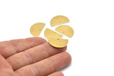 Semi Circle Charm, 12 Raw Brass Half Moon Blanks With 1 Hole, Earrings, Pendants (21x13x0.80mm) D0786