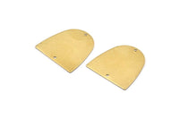 D Şeklinde Tılsım, 2 Delikli 24 Ham Pirinç D Şeklinde Bağlantı Parçası, Küpeler, Bulgular (20x20x0,50 mm) D0806