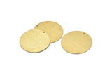 Brass Round Tag, 4 Raw Brass Textured Round Stamping Blanks With 1 Hole, Charms, Pendants, Findings (30x1mm) D0810