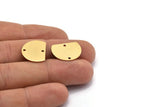 Semi Circle Pendant, 24 Raw Brass Semi Circle Blanks With 2 Holes (18.5x14.5x0.80mm) BS 2180