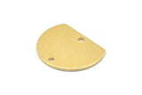 Semi Circle Pendant, 24 Raw Brass Semi Circle Blanks With 2 Holes (18.5x14.5x0.80mm) BS 2180