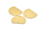 Semi Circle Pendant, 24 Raw Brass Semi Circle Blanks With 2 Holes (18.5x14.5x0.80mm) BS 2180