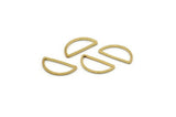 Brass Half Moon - 800 Raw Brass Semi Circle Connectors (8x16x0.8mm) D0008