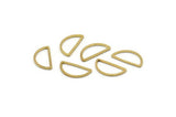 Brass Half Moon - 800 Raw Brass Semi Circle Connectors (8x16x0.8mm) D0008