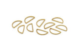 Brass Half Moon - 800 Raw Brass Semi Circle Connectors (8x16x0.8mm) D0008