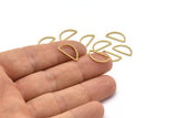 Brass Half Moon - 800 Raw Brass Semi Circle Connectors (8x16x0.8mm) D0008