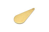 Brass Drop Charm, 12 Raw Brass Drop Charms With 1 Hole, Earrings, Findings (27x12x1mm) D0820