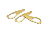 Brass Irregular Charm, 8 Raw Brass Irregular Shape Charm Earrings With 1 Hole, Findings (43x14x1mm) D840